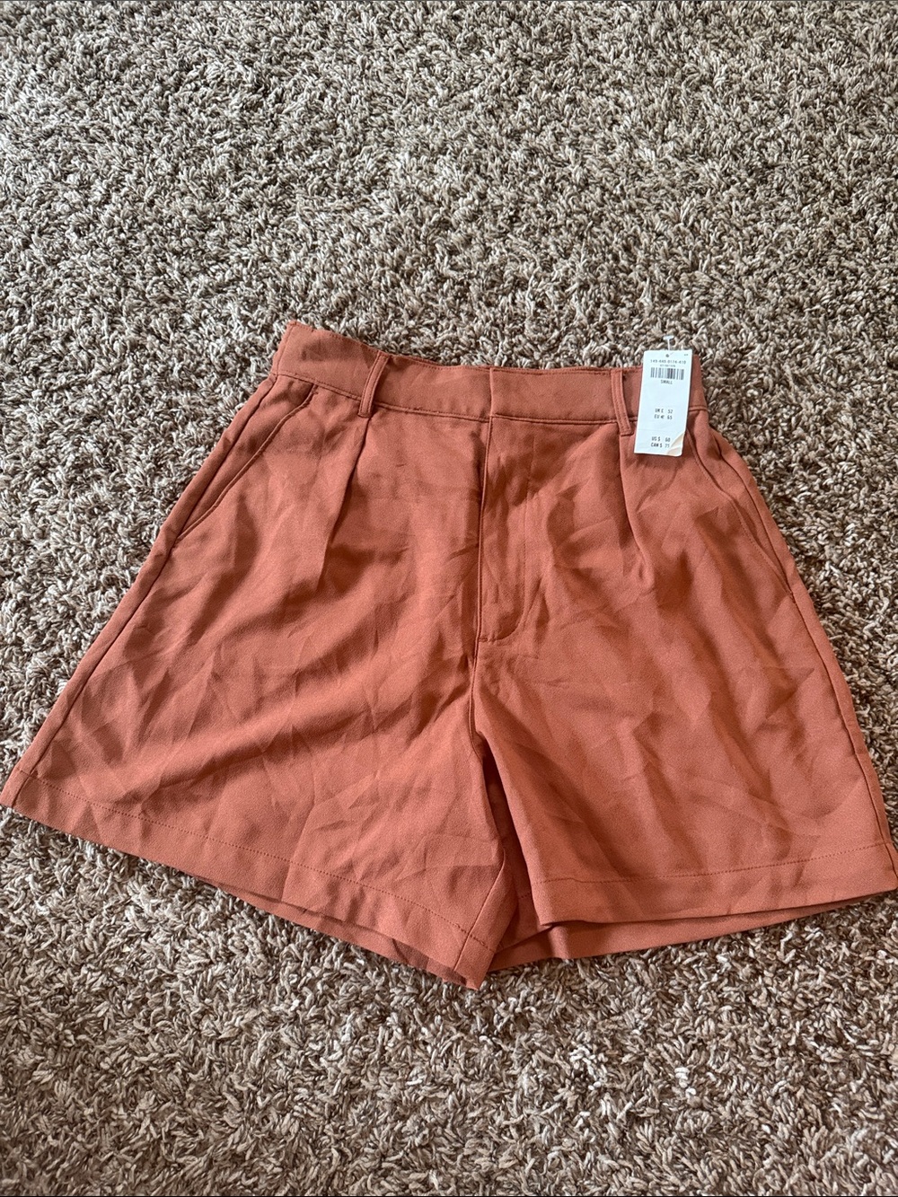 Abercrombie & Fitch High-Waist Rusty Orange Shorts